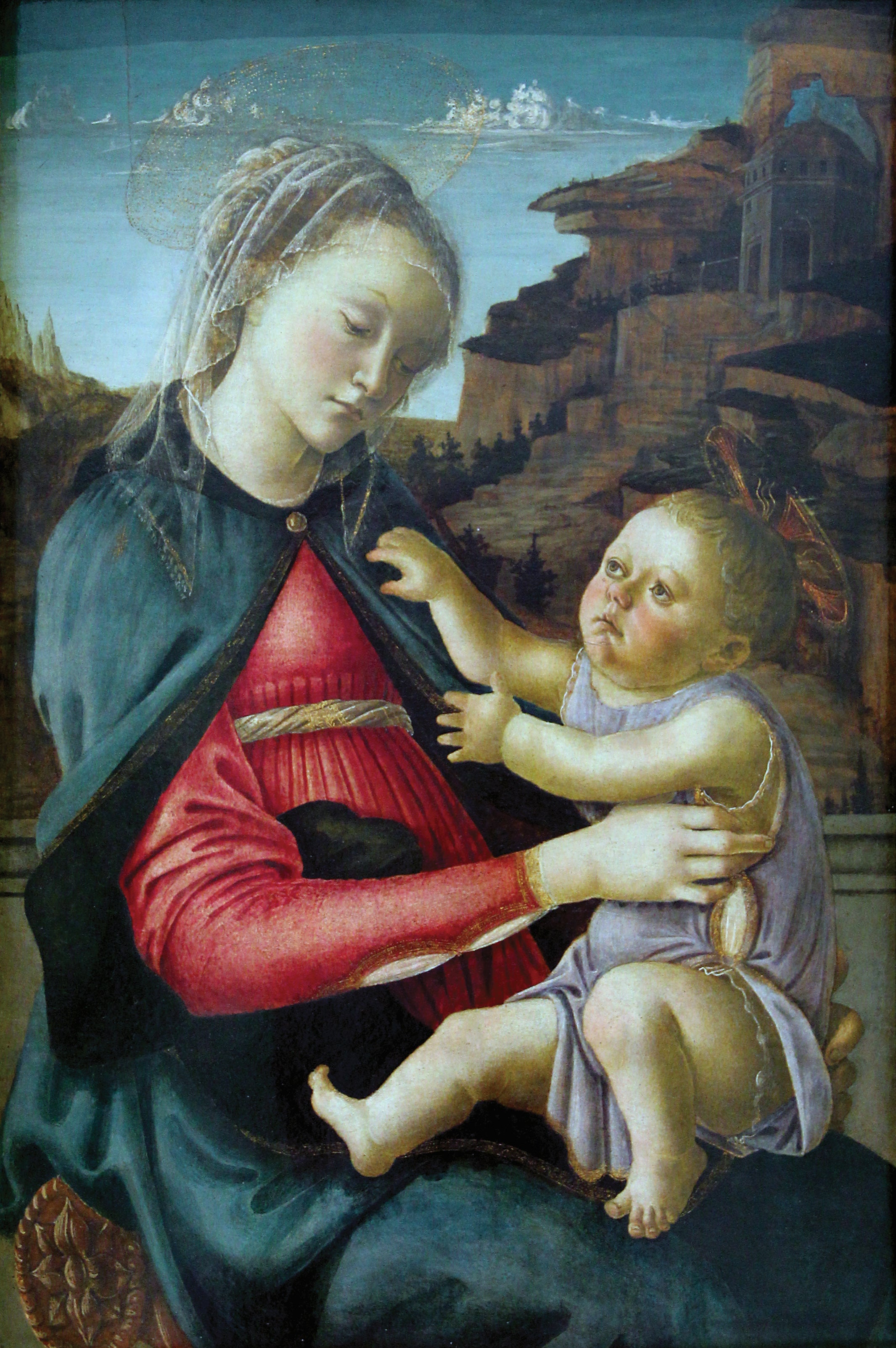 Die Jungfrau und das Kind, auch bekannt als Madonna der Guidi von Faenza - Sandro Botticelli