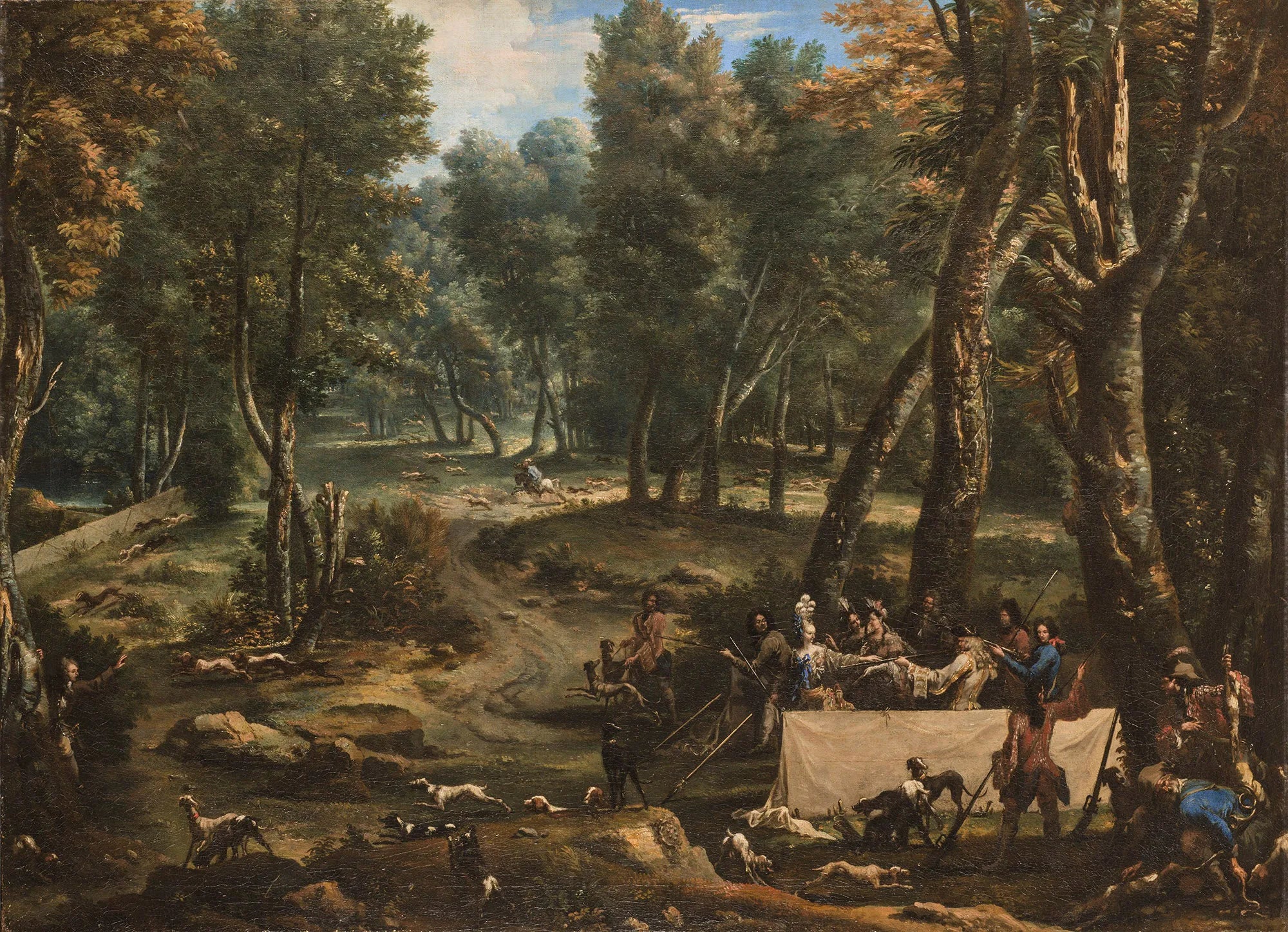 Une partie de chasse des Médicis - Alessandro Magnasco image 1 copie peinte à la main à l’huile