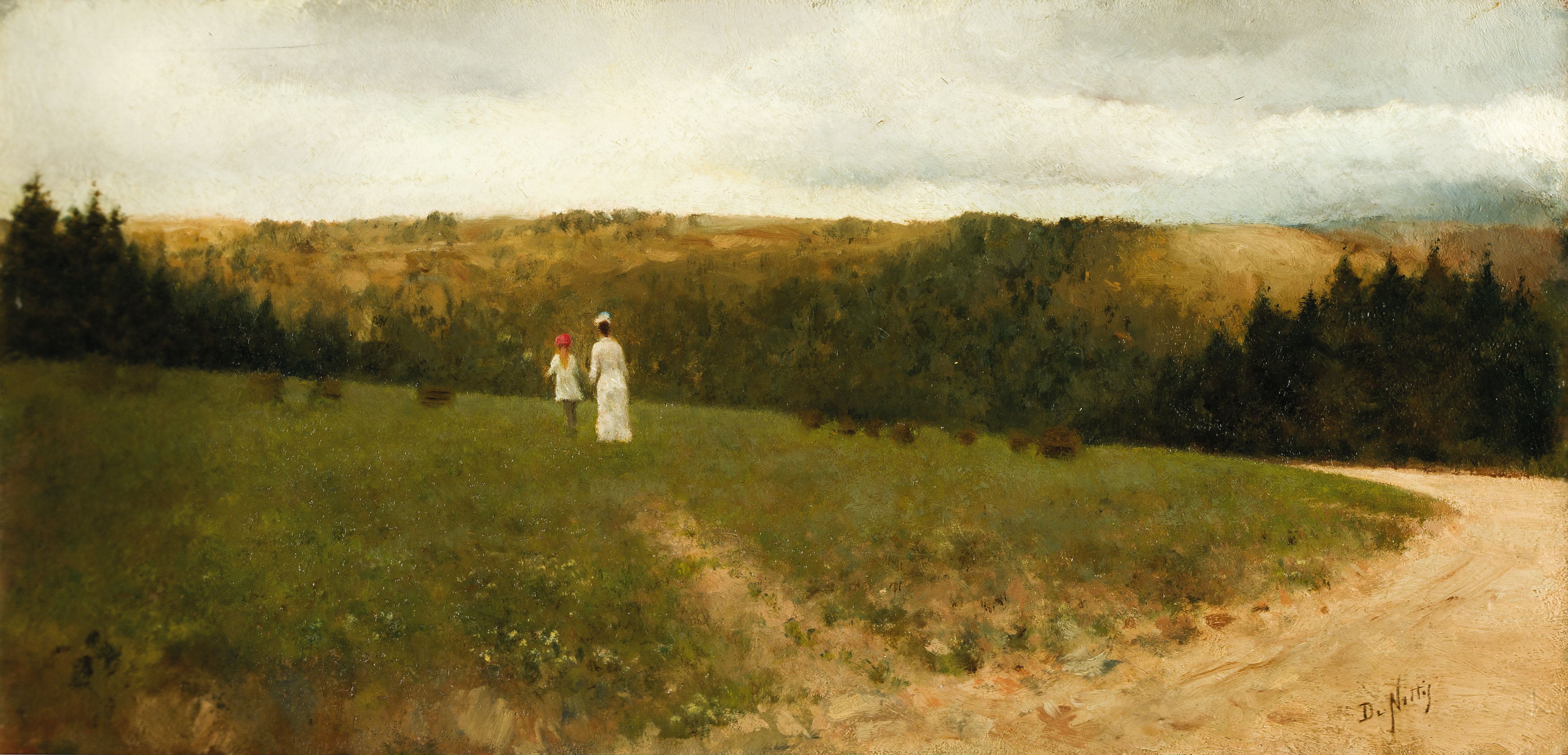 Paysage avec des figures - Giuseppe De Nittis - Alpha Reproduction