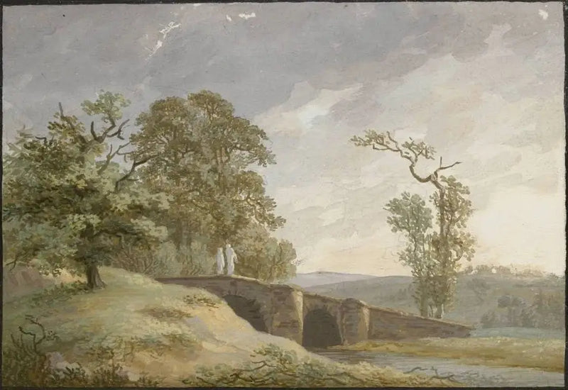 Landschaft mit Brücke - Caspar David Friedrich