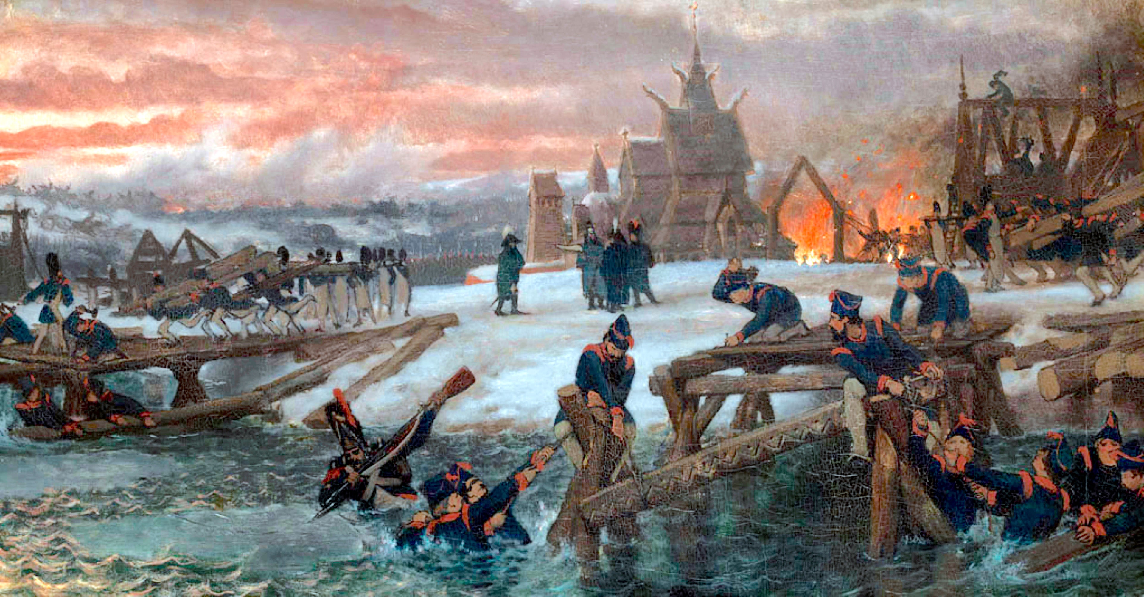 1812. Der Kapitän Benthien an der Bérézina - Lawrence Alma-Tadema