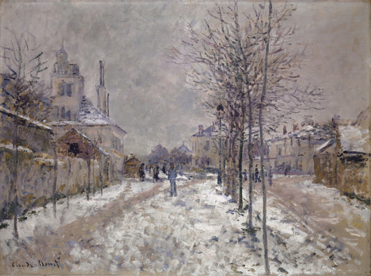 Die Pontoise-Straße in Argenteuil, Schnee - Claude Monet