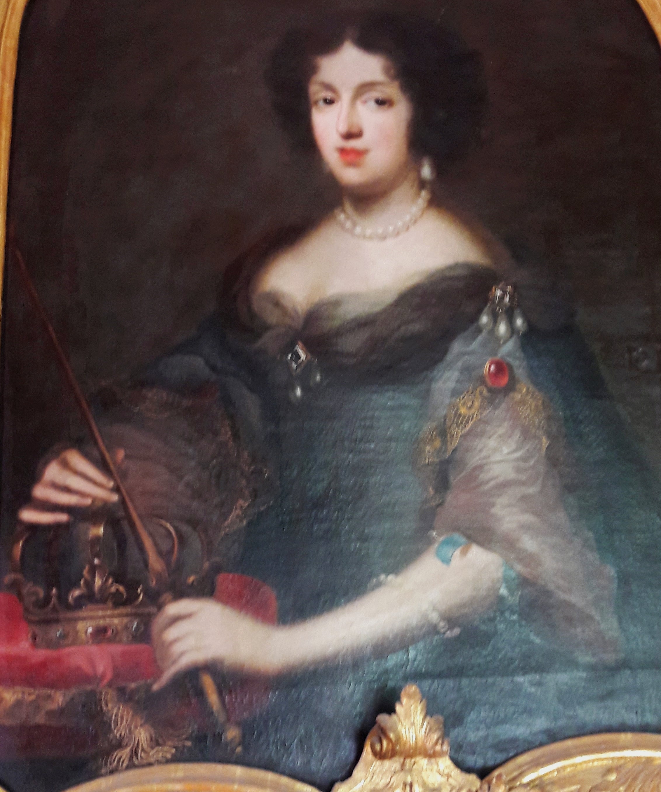 Portrait de Marie Casimire Sobieska avec une couronne et un sceptre. - Charles Le Brun
