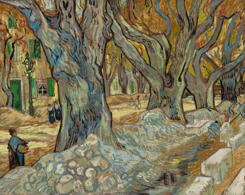 Die großen Platanen (Straßenarbeiter in Saint-Rémy) - Vincent van Gogh