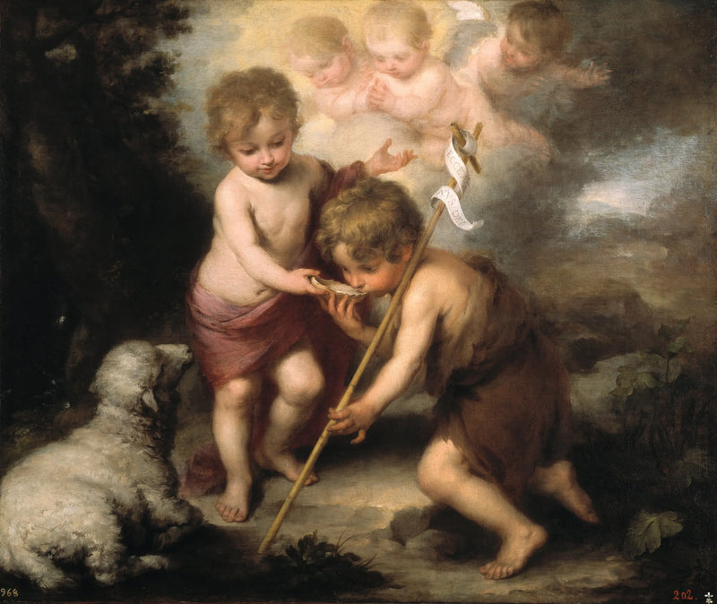 Die heiligen Kinder mit einer Muschel - Bartolomé Esteban Murillo