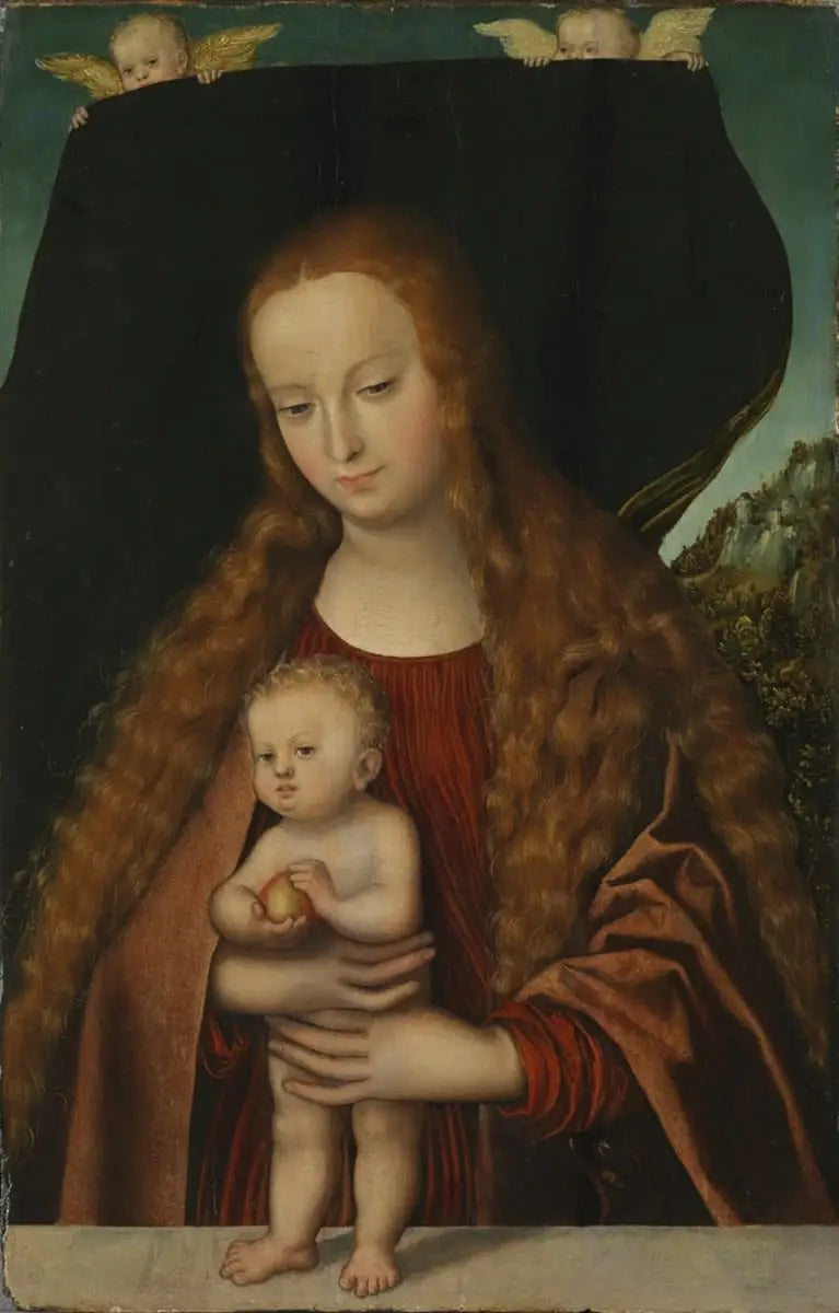 Die Jungfrau mit dem Jesuskind und dem Apfel - Lucas Cranach der Ältere