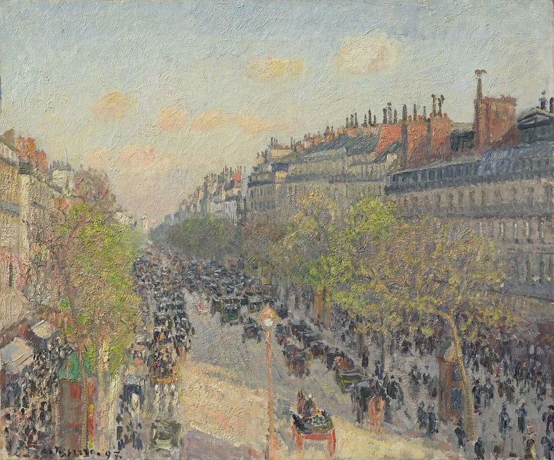 Der Boulevard Montmartre, Ende des Tages - Camille Pissarro
