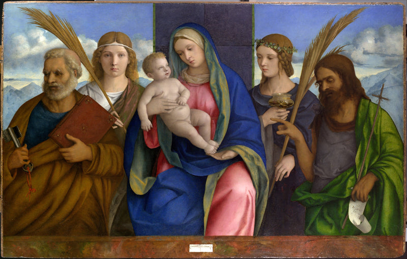 Jungfrau mit Kind und Heilige - Giovanni Bellini