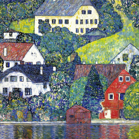 🏘️🌿 Häuser in Unterach am Attersee – Gustav Klimt (um 1916)