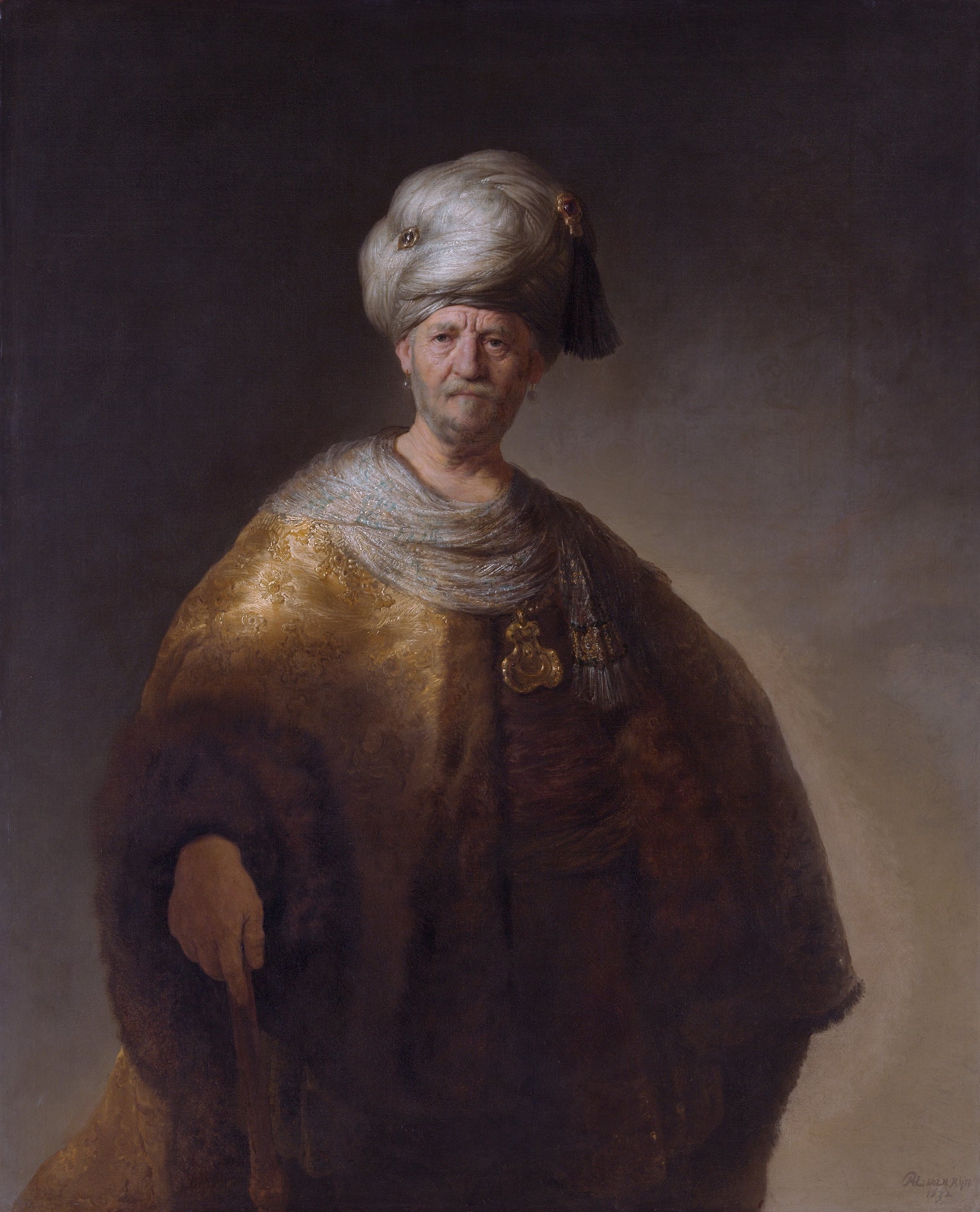 Reproduction du tableau « Portrait d'un noble oriental - Rembrandt » par Alpha Reproduction en peinture à l’huile