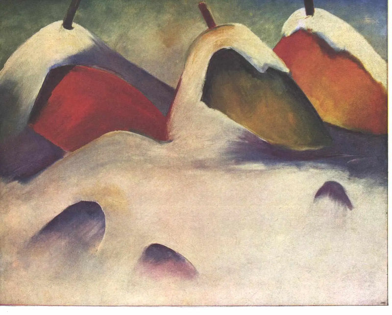 Heuhaufen im Schnee - Franz Marc