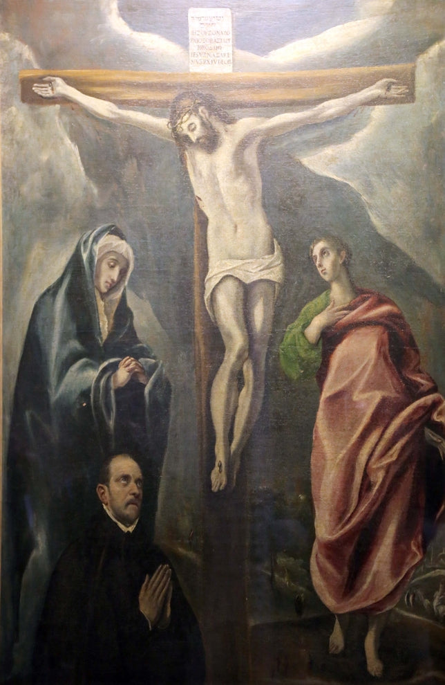 Kreuzigung mit der Jungfrau Maria und dem Evangelisten Johannes - El Greco