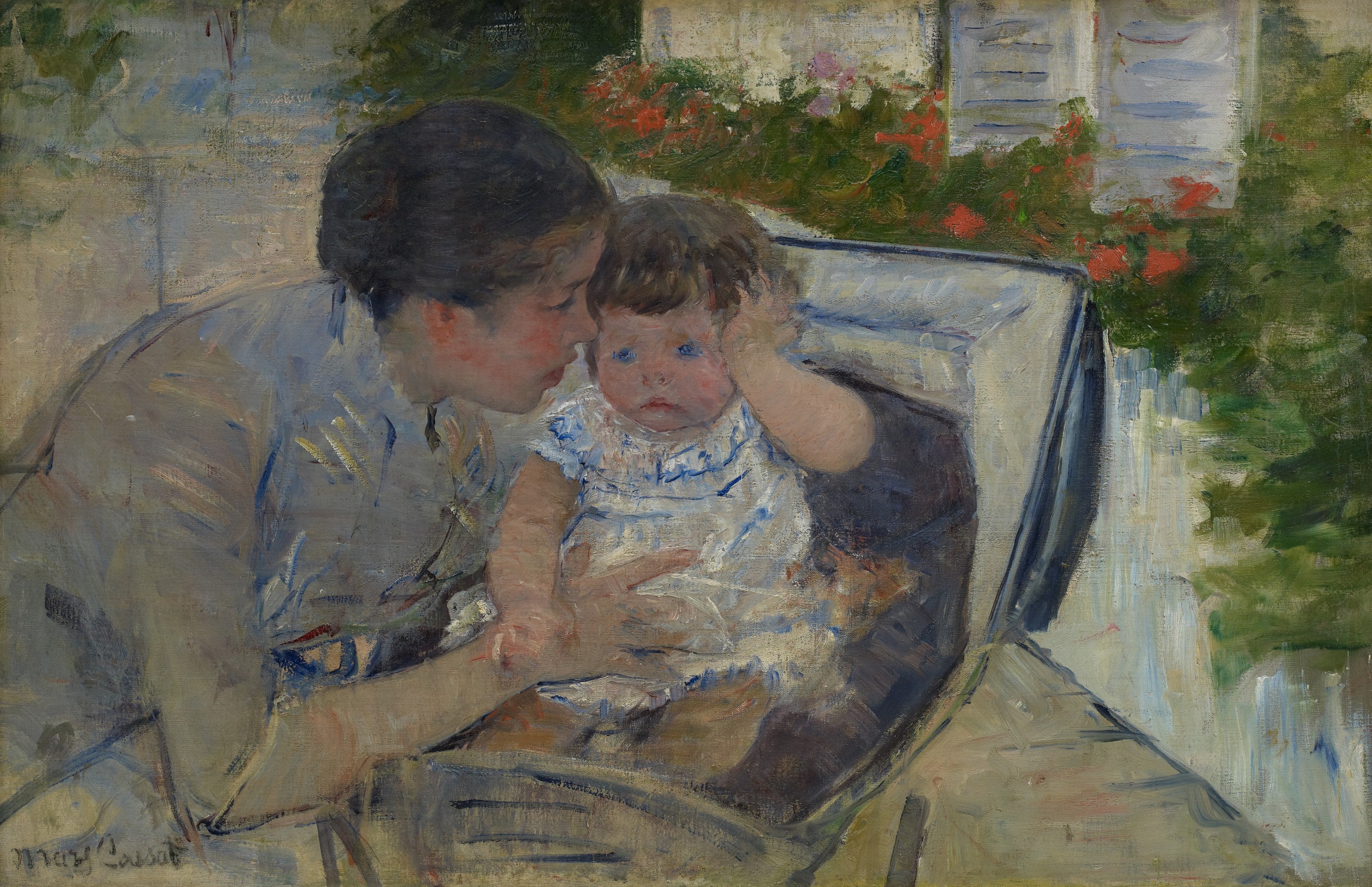 Reproduction du tableau « Susan réconfortant le bébé - Mary Cassatt » par Alpha Reproduction en peinture à l’huile