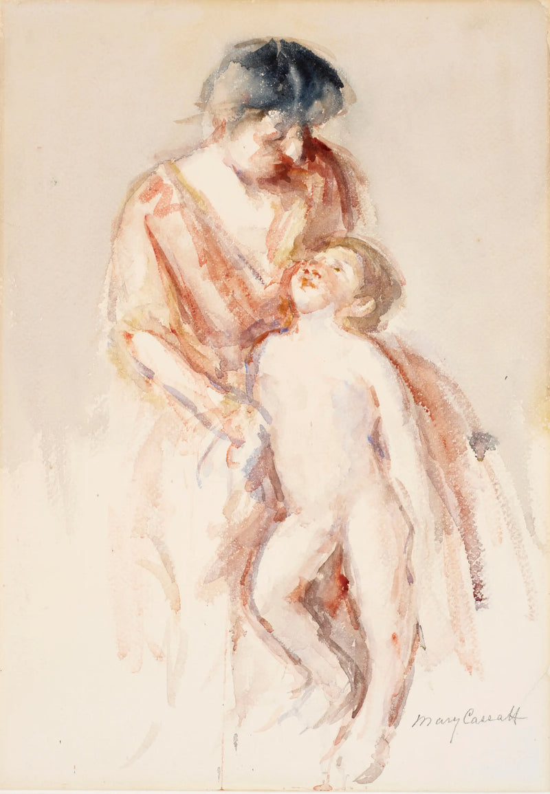 Frau mit einem nackten Jungen zu ihrer Linken - Mary Cassatt