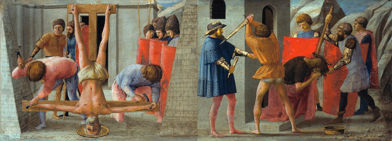 Die Kreuzigung des heiligen Petrus und die Enthauptung des heiligen Johannes der Täufer - Masaccio