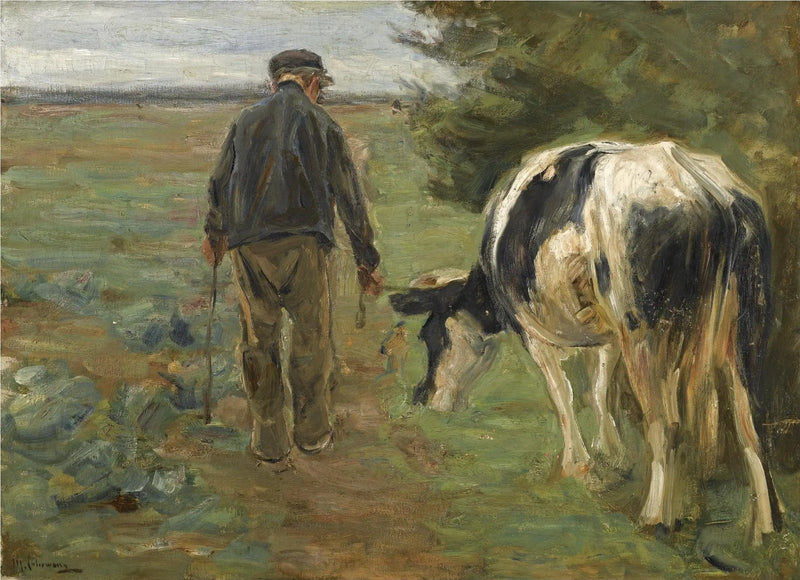 Bauer und Kuh - Max Liebermann