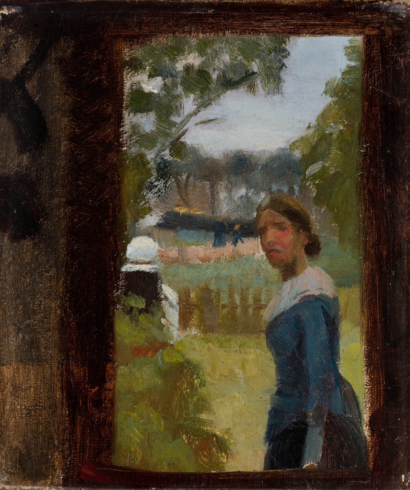 Anna Ancher dans le jardin de Markvej. Étude. - Michael Peter Ancher - Alpha Reproduction