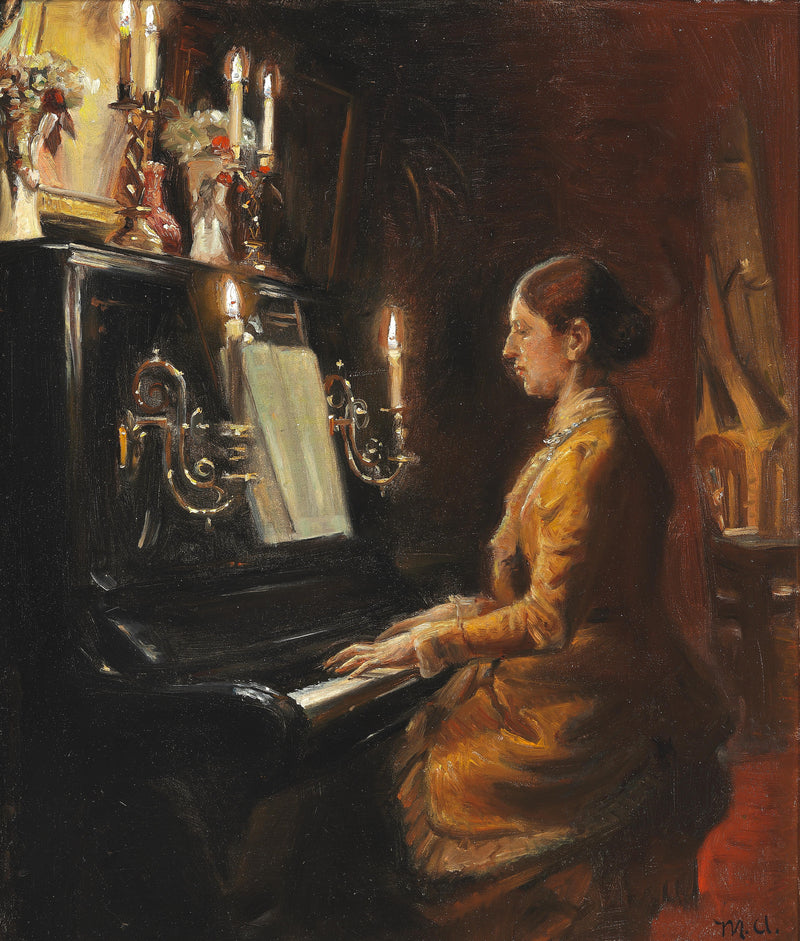 Anna am Klavier. -Michael Peter Ancher