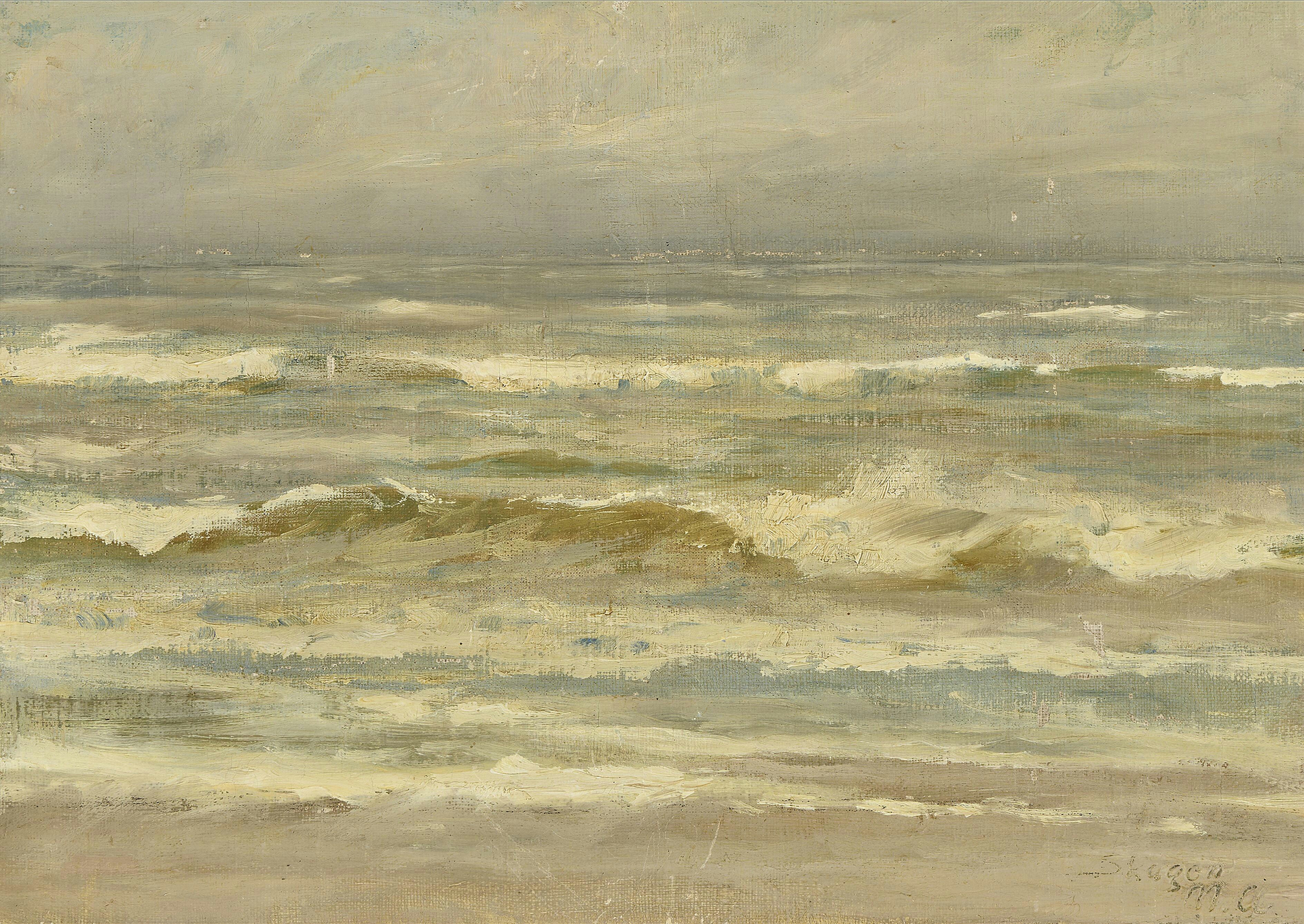 Briseurs à Skagen. - Michael Peter Ancher image 1 tableau peint à l’huile sur toile