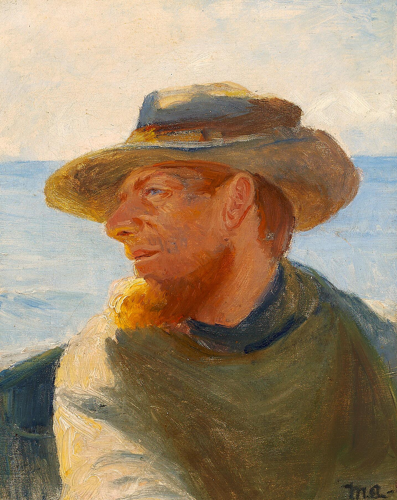 Ein Fischer aus Skagen in einem Boot. – Michael Peter Ancher