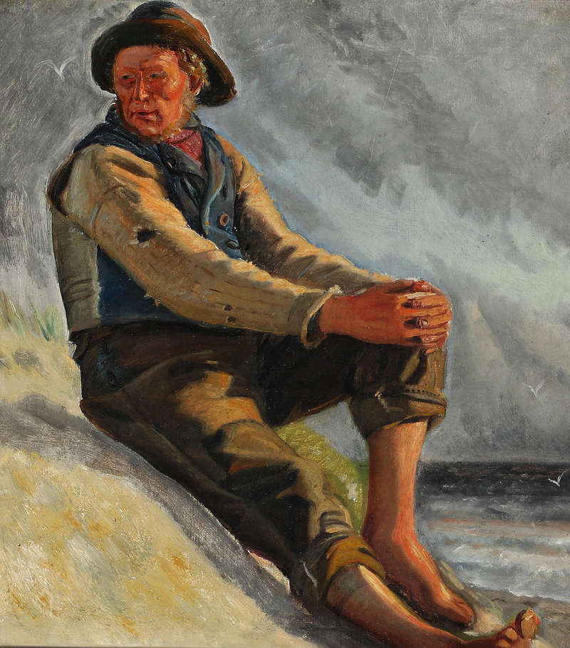 Ein Fischer am Strand. Skizze. – Michael Peter Ancher