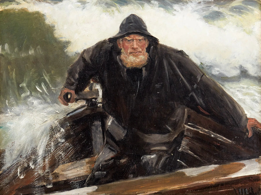 Fischer in rauer See. – Michael Peter Ancher