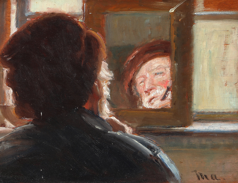 Ein Sünder, der sich rasiert. – Michael Peter Ancher