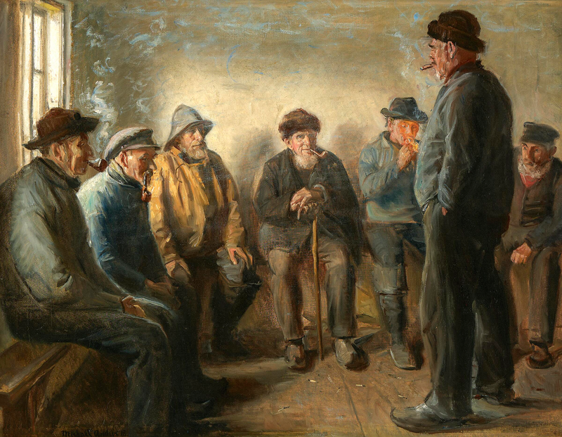 Fischer im Laden in Bründum. – Michael Peter Ancher