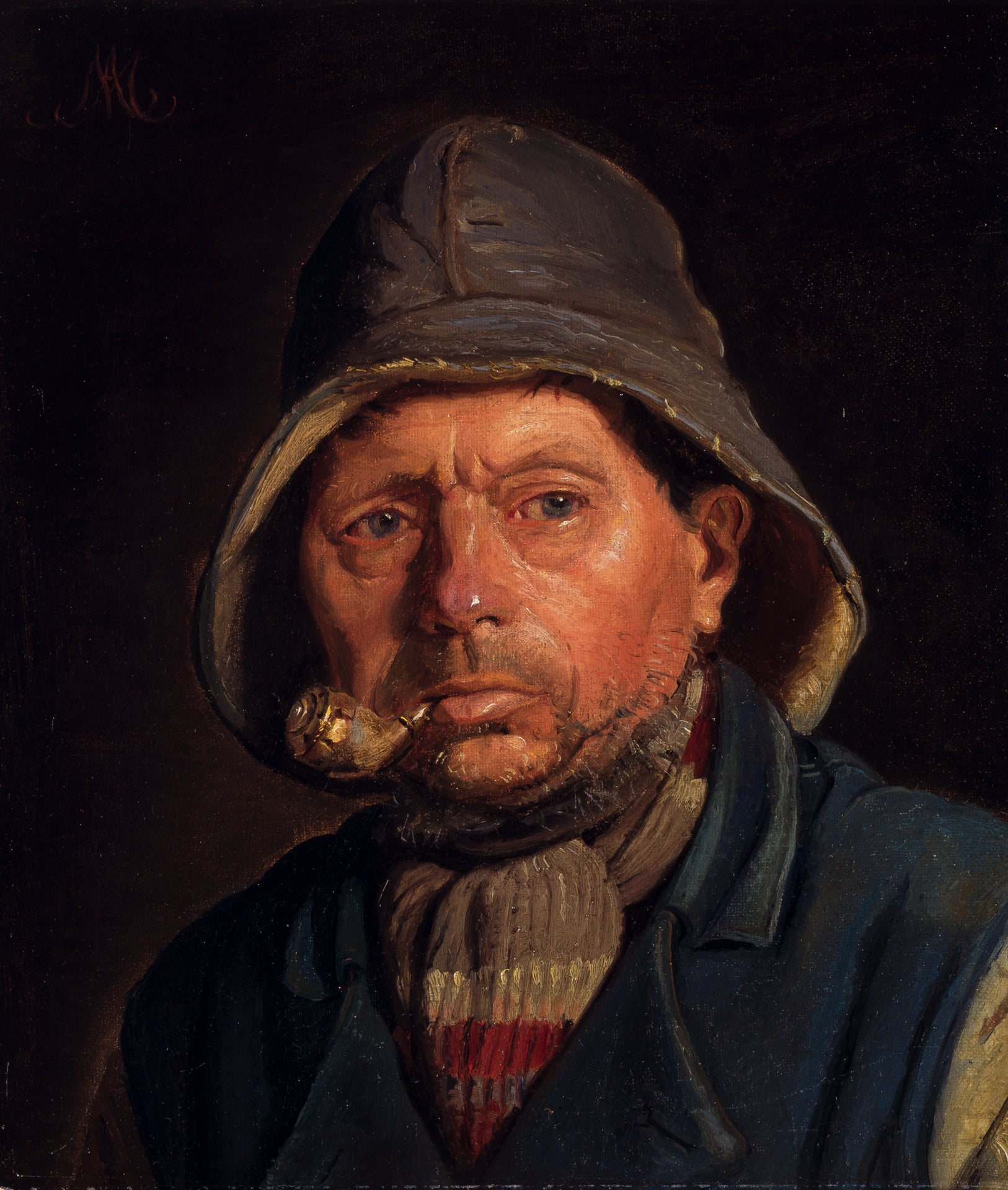 Un pêcheur fume sa pipe. - Michael Peter Ancher - Alpha Reproduction