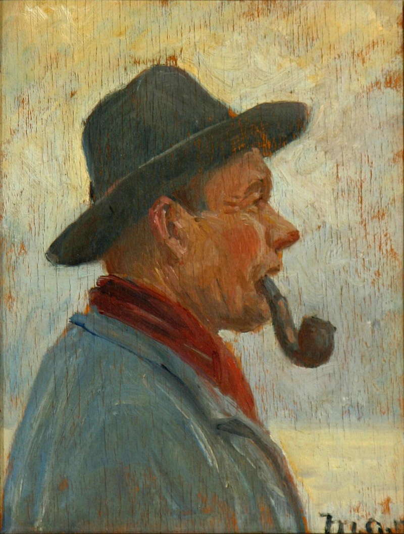 Ein Fischer raucht Pfeife. (Gemälde von Herrn Ancher) – Michael Peter Ancher