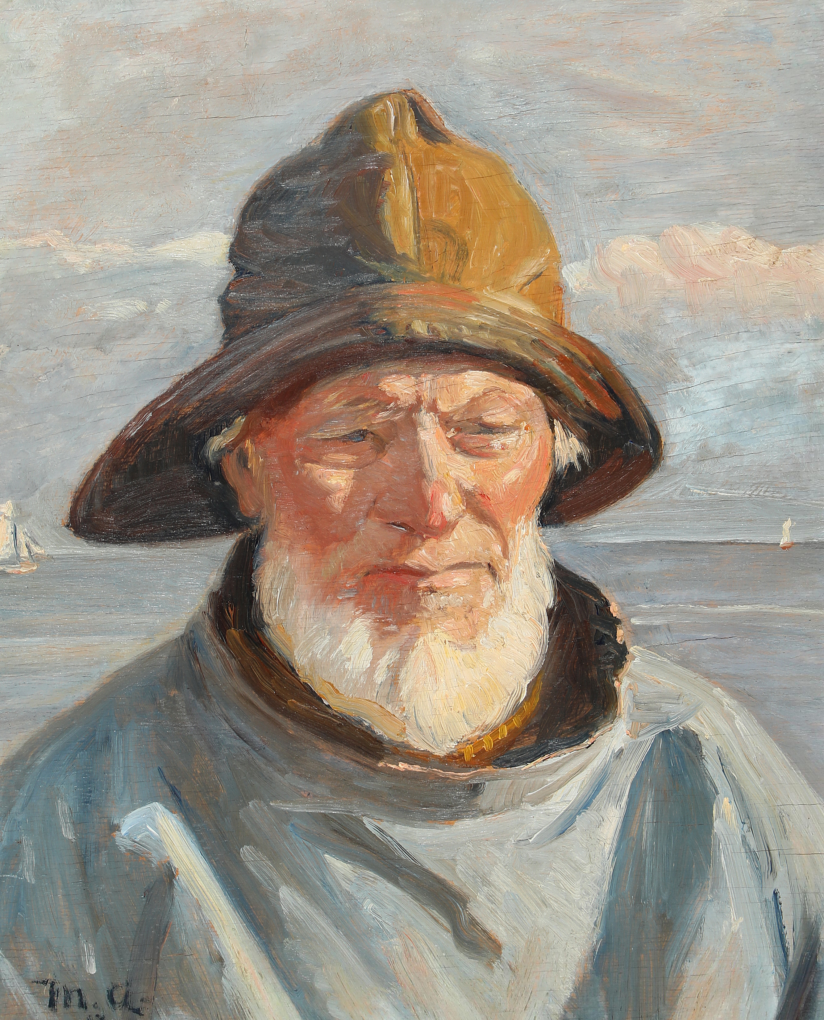 Pêcheur sur la plage de Skagen. - Michael Peter Ancher