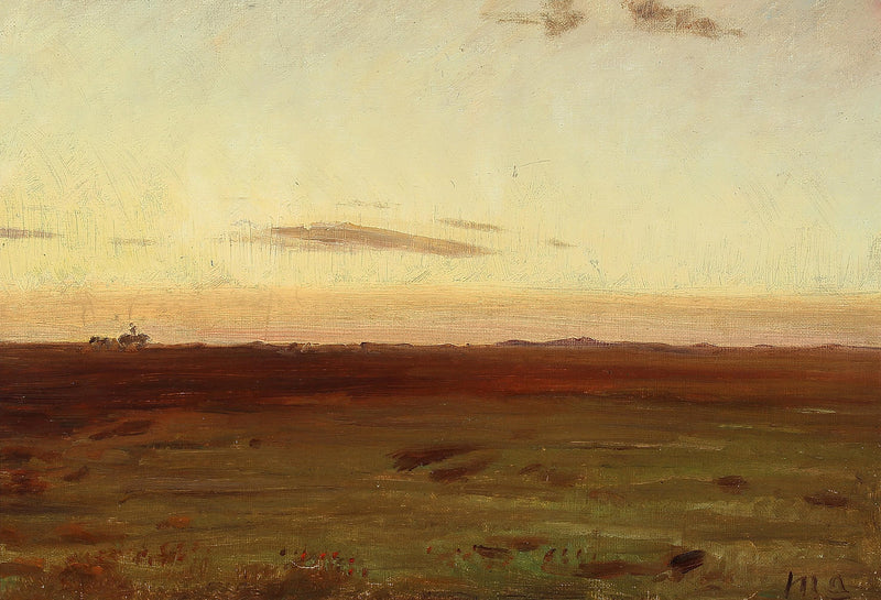 Blick auf die Wiese und die Dünen bei Sonnenuntergang. – Michael Peter Ancher