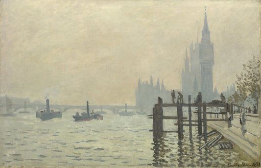 „Das Parlament von London, gesehen von Westminster“ – Claude Monet (1871)