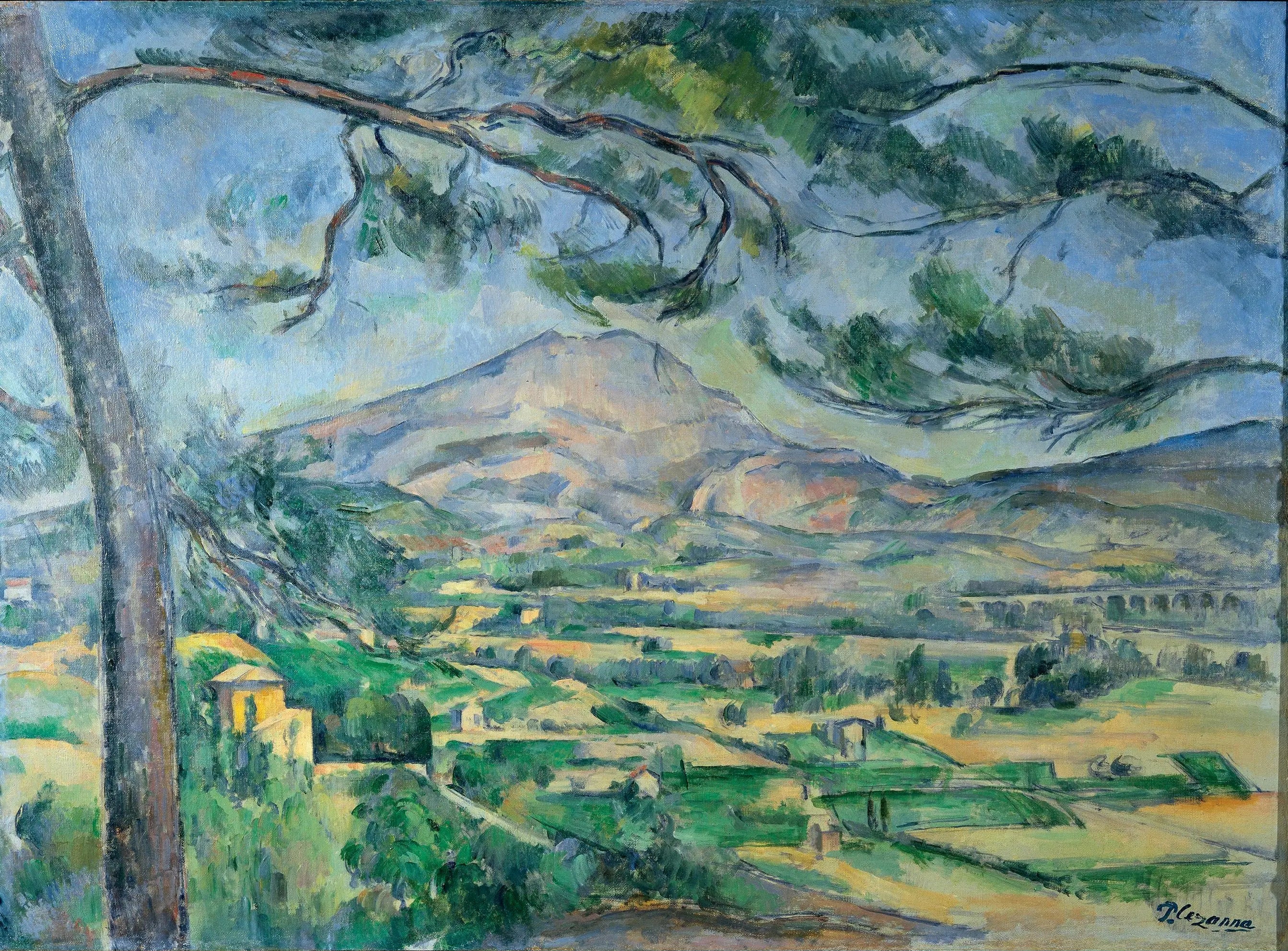 Reproduction du tableau « La Montagne Sainte-Victoire au grand pin - Paul Cézanne » par Alpha Reproduction en peinture à l’huile
