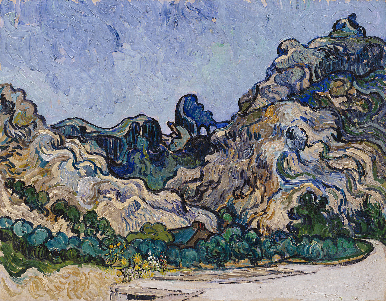 🏞️ Berge in Saint-Rémy – Vincent van Gogh (1889)