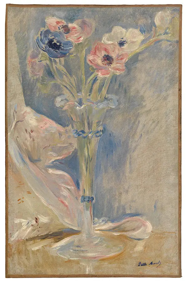 Vase mit Anemonen und Bonbonsäckchen - Berthe Morisot