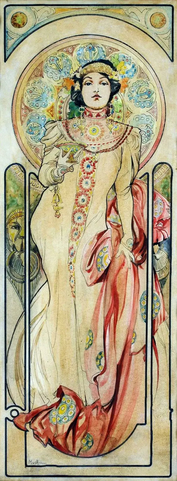 Plakatentwurf für den Champagner Moët et Chandon. - Alphonse Mucha