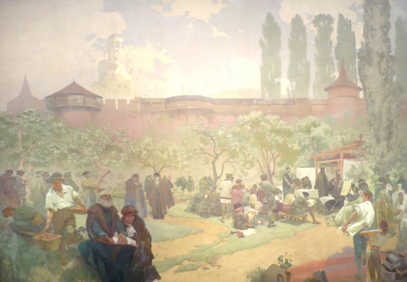 Die brüderliche Schule in Ivančice - Alphonse Mucha