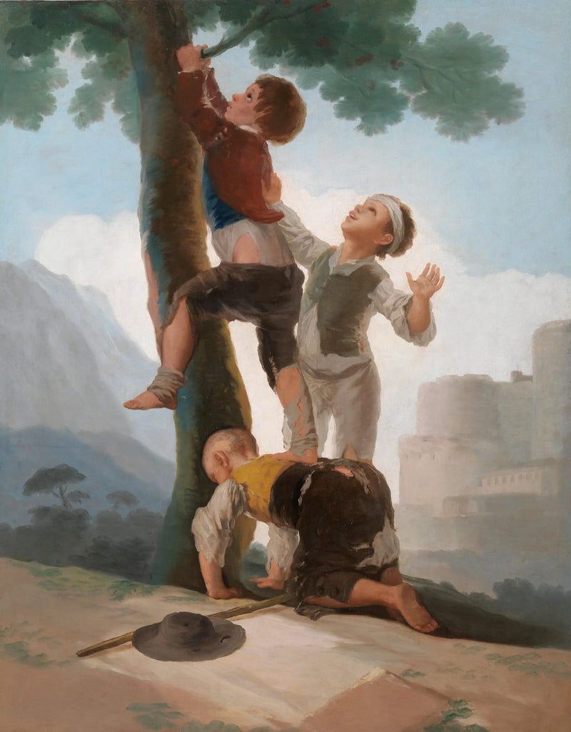 Jungen, die auf einen Baum klettern - Francisco de Goya