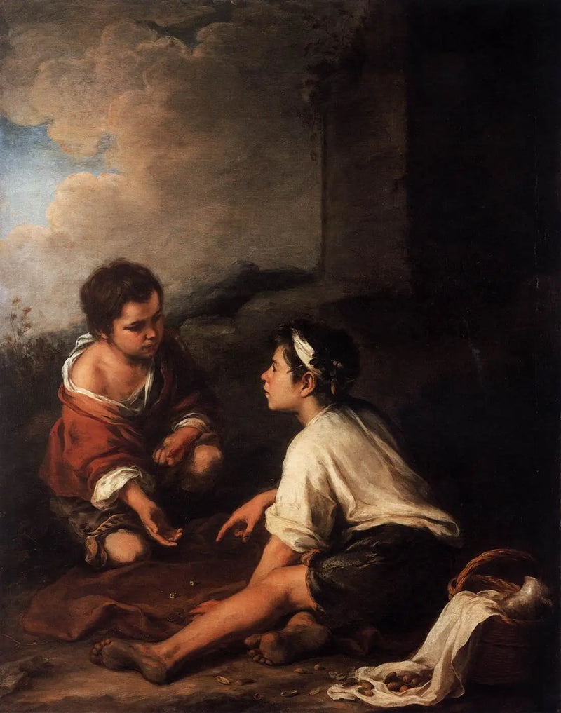 Zwei Jungen, die Würfel spielen - Bartolomé Esteban Murillo