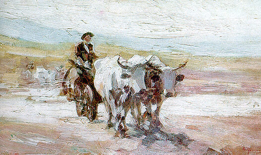 Char à bœufs dans la campagne, Nicolae Grigorescu, 1899, peinture à l’huile