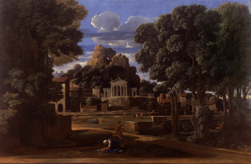 Landschaft mit den Aschen von Phokion - Nicolas Poussin
