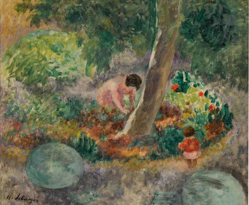 Nono et Pierre dans le jardin - Henri Lebasque