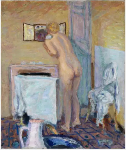Nackt vor einem Spiegel - Pierre Bonnard