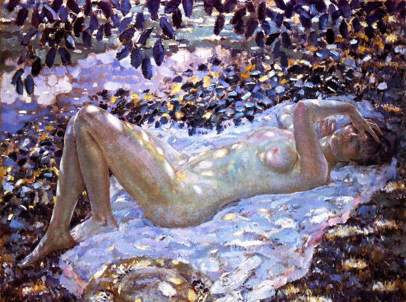 Nackt unter einem gesprenkelten Licht - Frederick Carl Frieseke