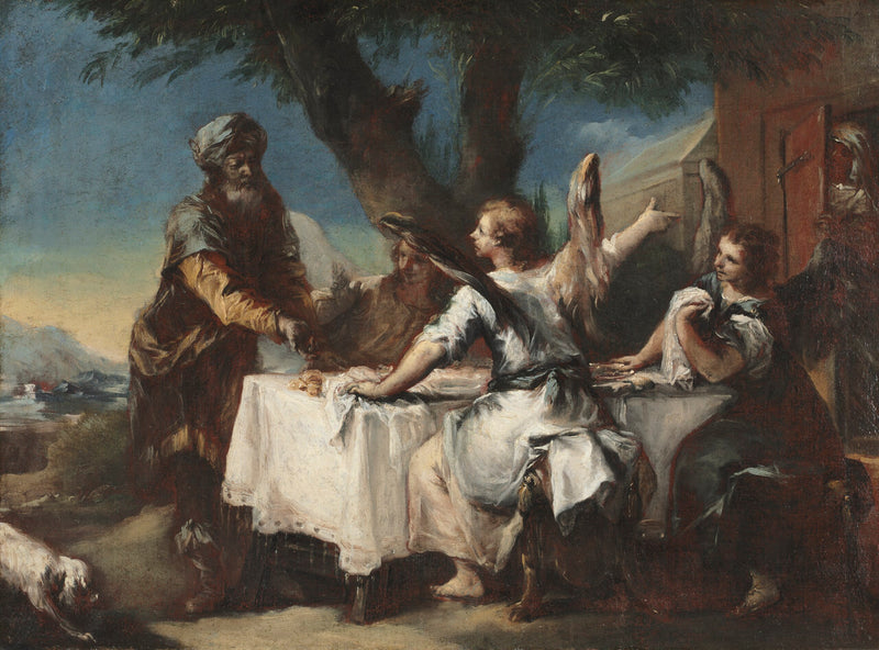 Abraham empfängt die drei Engel - Francesco Guardi