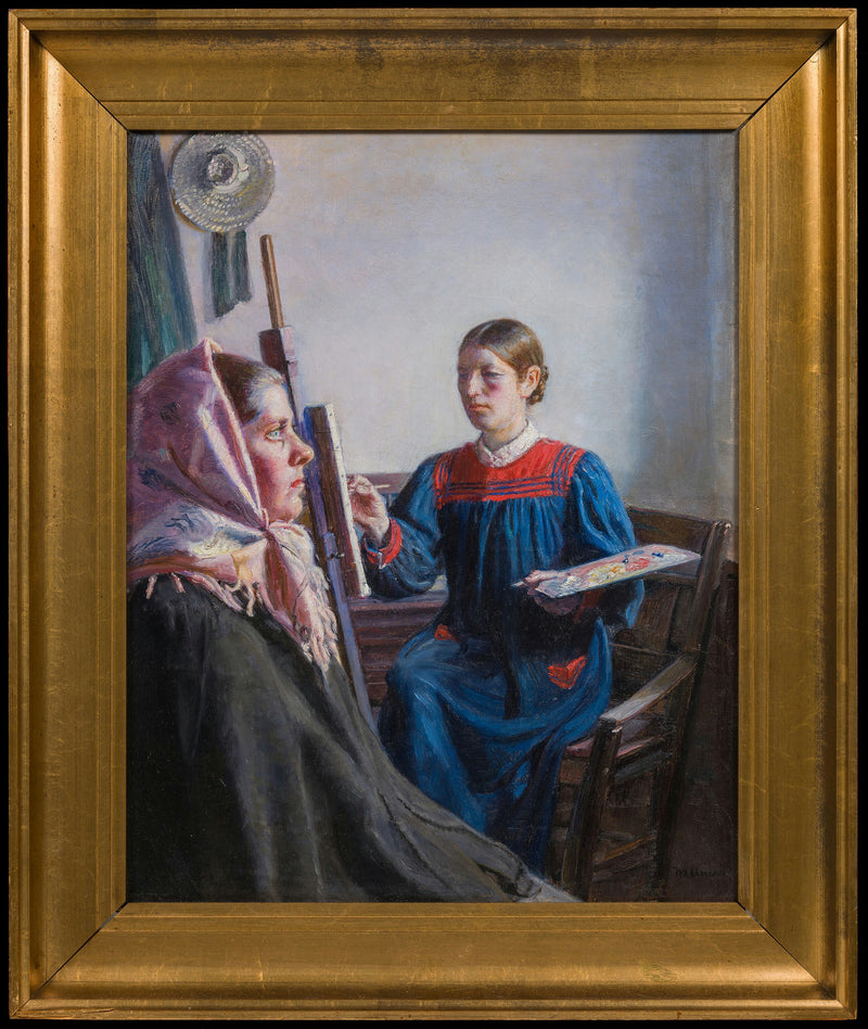 Anna Ancher malt ein Modell - Michael Peter Ancher