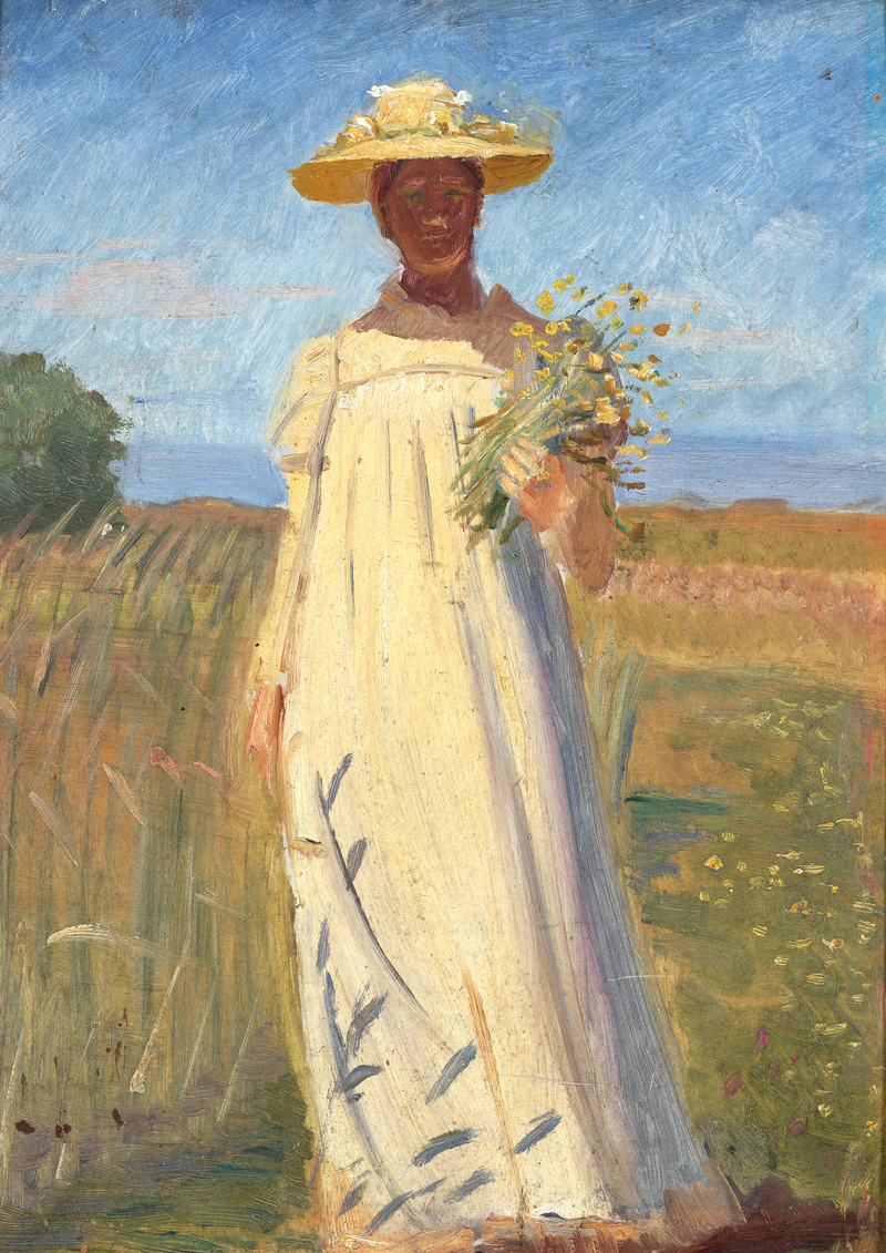 Anna Ancher kehrt vom Feld zurück. Skizzieren. -Michael Peter Ancher