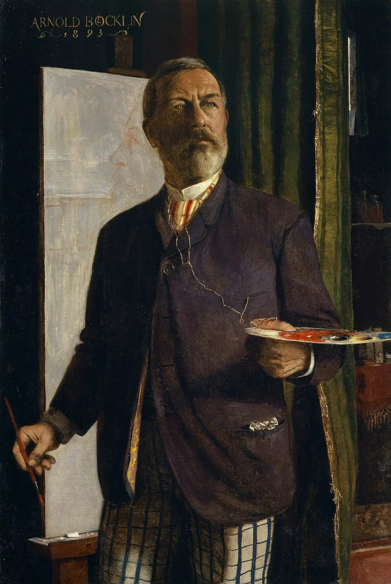 Selbstporträt im Atelier - Arnold Böcklin