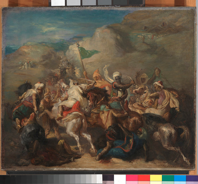 Schlacht der arabischen Reiter um eine Fahne - Théodore Chassériau